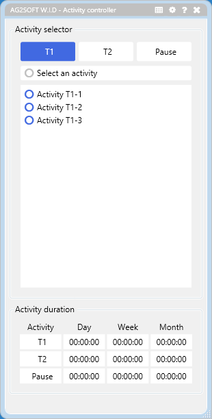 W.I.D time tracking controller